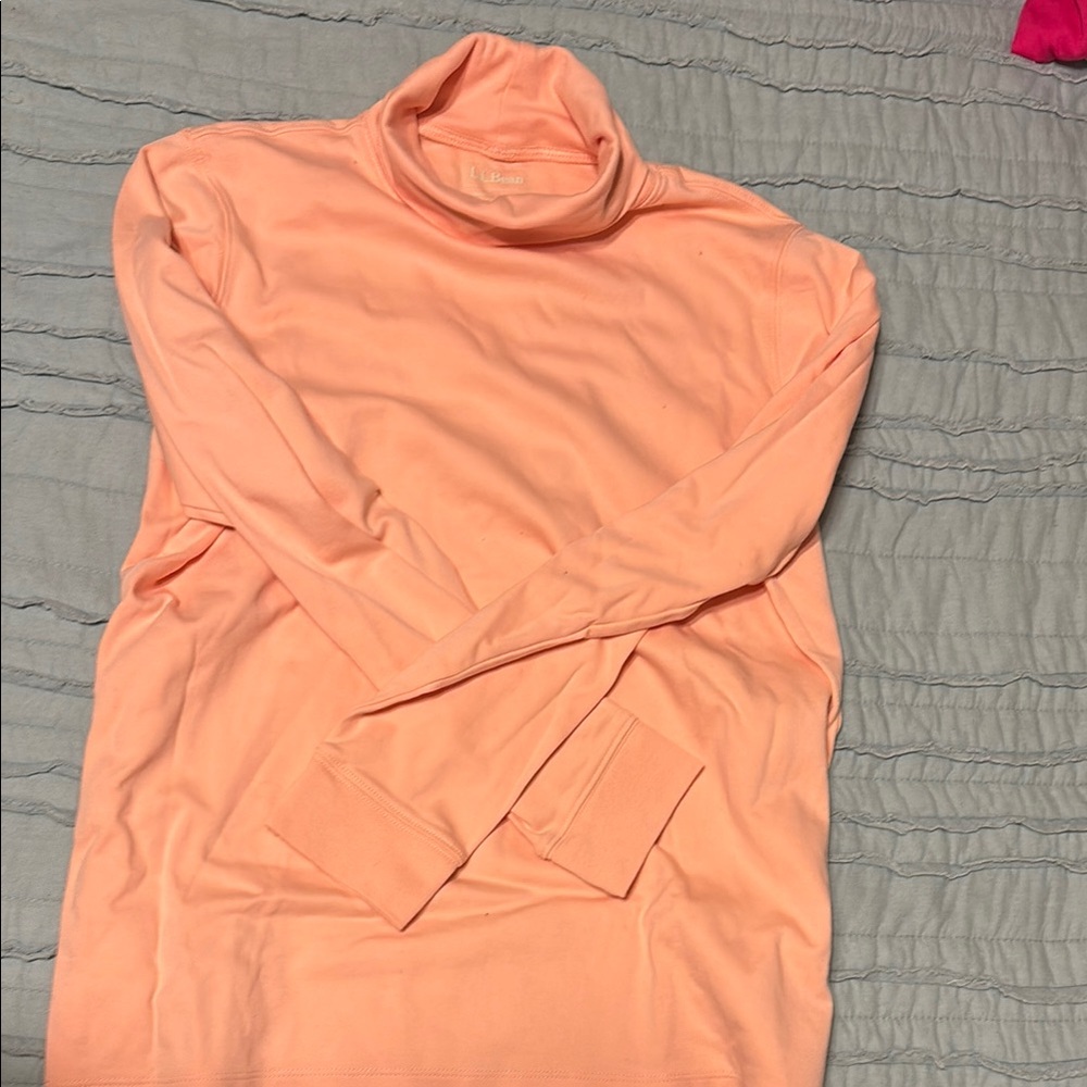 L.L. Bean PEACH Turtleneck Sweater with Long Sleeves